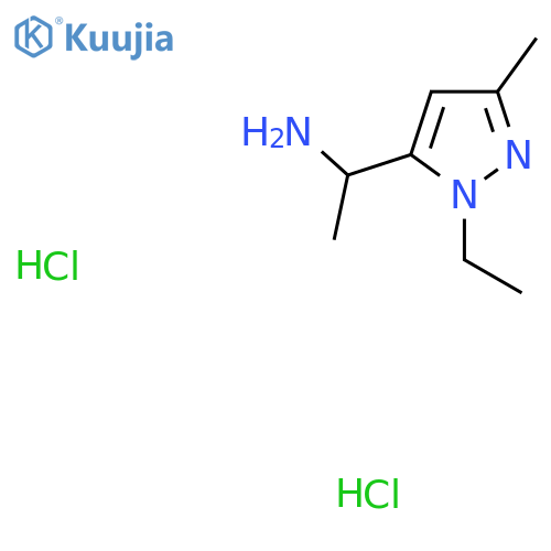 1-(2-Ethyl-5-methylpyrazol-3-yl)ethanamine;dihydrochloride structure