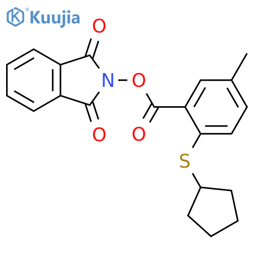 1,3-dioxo-2,3-dihydro-1H-isoindol-2-yl 2-(cyclopentylsulfanyl)-5-methylbenzoate structure
