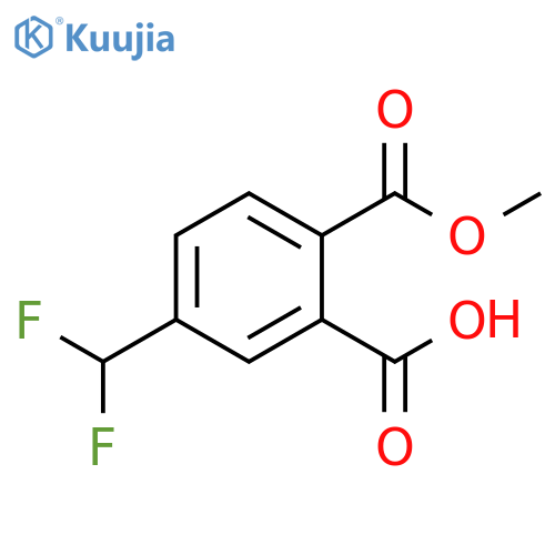 1,2-Benzenedicarboxylic acid, 4-(difluoromethyl)-, 1-methyl ester structure