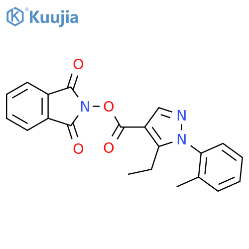 1,3-dioxo-2,3-dihydro-1H-isoindol-2-yl 5-ethyl-1-(2-methylphenyl)-1H-pyrazole-4-carboxylate structure