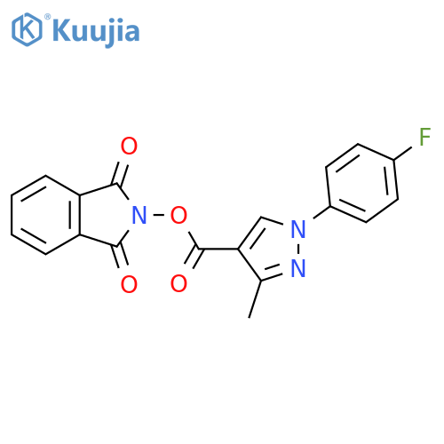 1,3-dioxo-2,3-dihydro-1H-isoindol-2-yl 1-(4-fluorophenyl)-3-methyl-1H-pyrazole-4-carboxylate structure