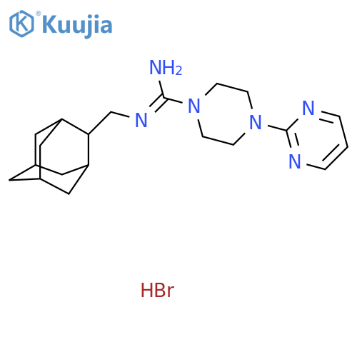 N'-[(adamantan-2-yl)methyl]-4-(pyrimidin-2-yl)piperazine-1-carboximidamide hydrobromide structure