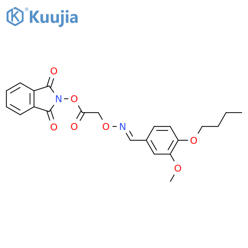 1,3-dioxo-2,3-dihydro-1H-isoindol-2-yl 2-({[(4-butoxy-3-methoxyphenyl)methylidene]amino}oxy)acetate structure