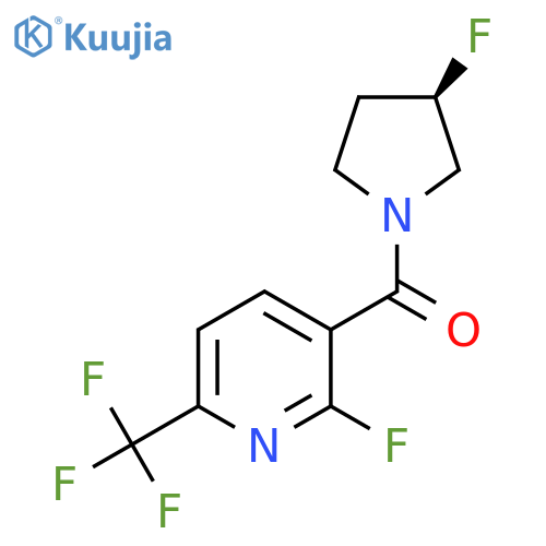 2-fluoro-3-(3R)-3-fluoropyrrolidine-1-carbonyl-6-(trifluoromethyl)pyridine structure