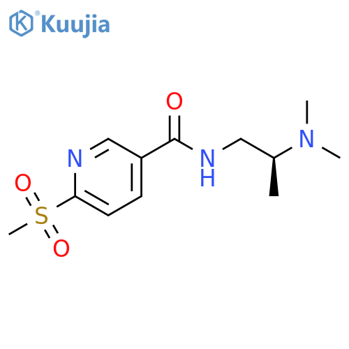 N-(2S)-2-(dimethylamino)propyl-6-methanesulfonylpyridine-3-carboxamide structure