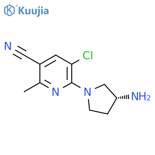 6-[(3R)-3-Amino-1-pyrrolidinyl]-5-chloro-2-methyl-3-pyridinecarbonitrile structure