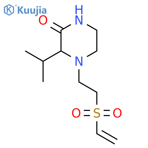 4-2-(ethenesulfonyl)ethyl-3-(propan-2-yl)piperazin-2-one structure
