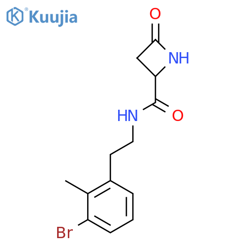 N-2-(3-bromo-2-methylphenyl)ethyl-4-oxoazetidine-2-carboxamide structure