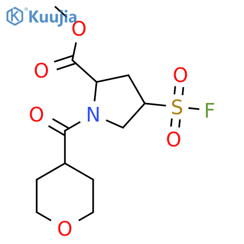 Methyl 4-(fluorosulfonyl)-1-(oxane-4-carbonyl)pyrrolidine-2-carboxylate structure