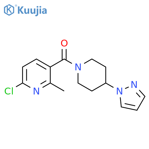 (6-Chloro-2-methyl-3-pyridinyl)[4-(1H-pyrazol-1-yl)-1-piperidinyl]methanone structure