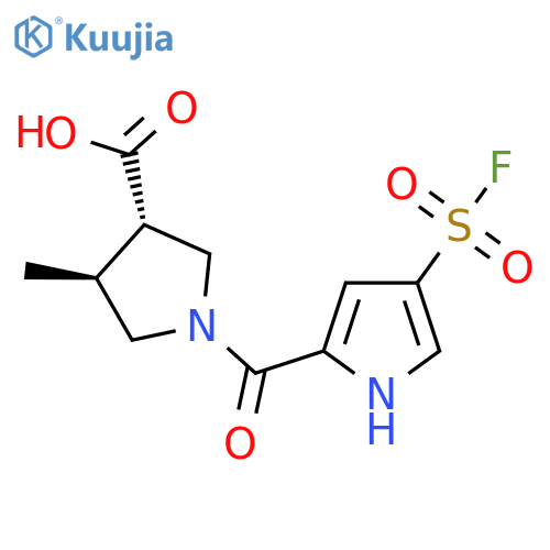 rac-(3R,4R)-1-4-(fluorosulfonyl)-1H-pyrrole-2-carbonyl-4-methylpyrrolidine-3-carboxylic acid structure