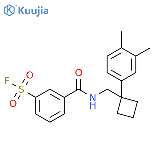 3-[[[[1-(3,4-Dimethylphenyl)cyclobutyl]methyl]amino]carbonyl]benzenesulfonyl fluoride structure