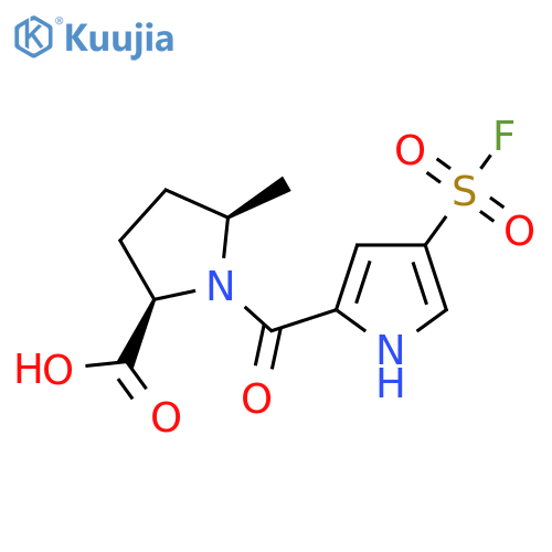 rac-(2R,5R)-1-4-(fluorosulfonyl)-1H-pyrrole-2-carbonyl-5-methylpyrrolidine-2-carboxylic acid structure