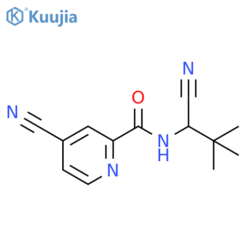 4-cyano-N-(1-cyano-2,2-dimethylpropyl)pyridine-2-carboxamide structure