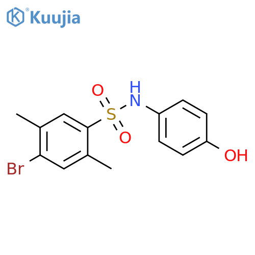 4-bromo-N-(4-hydroxyphenyl)-2,5-dimethylbenzene-1-sulfonamide structure