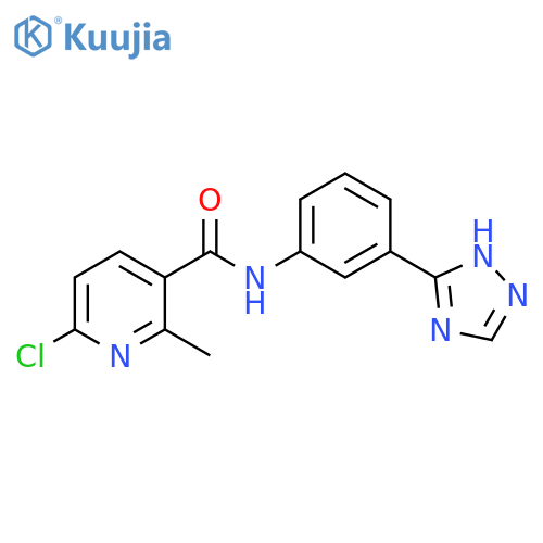 6-Chloro-2-methyl-N-[3-(1H-1,2,4-triazol-5-yl)phenyl]-3-pyridinecarboxamide structure