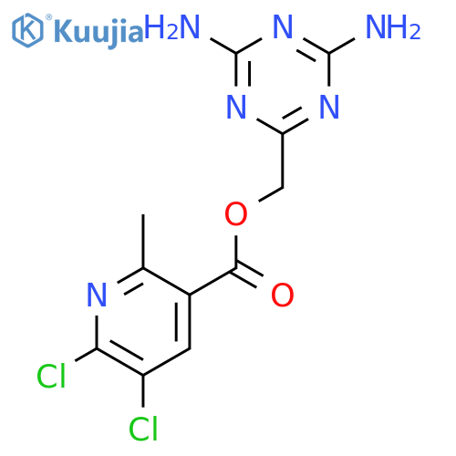 (4,6-Diamino-1,3,5-triazin-2-yl)methyl 5,6-dichloro-2-methylpyridine-3-carboxylate structure