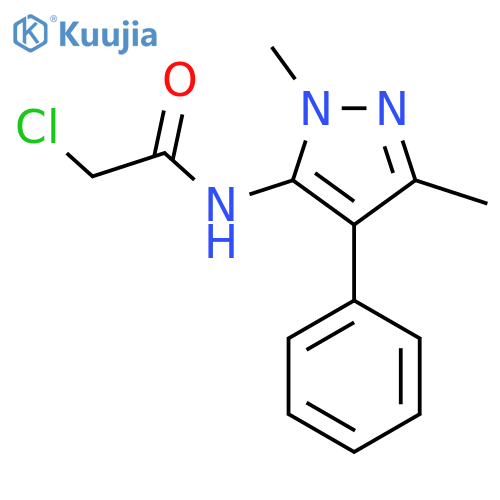2-chloro-N-(1,3-dimethyl-4-phenyl-1H-pyrazol-5-yl)acetamide structure