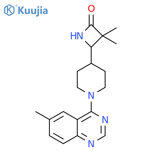 3,3-Dimethyl-4-[1-(6-methyl-4-quinazolinyl)-4-piperidinyl]-2-azetidinone structure