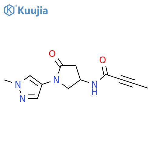 N-1-(1-methyl-1H-pyrazol-4-yl)-5-oxopyrrolidin-3-ylbut-2-ynamide structure