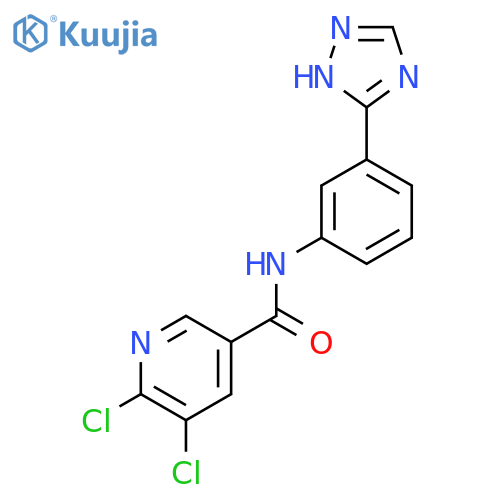 5,6-dichloro-N-[3-(4H-1,2,4-triazol-3-yl)phenyl]pyridine-3-carboxamide structure