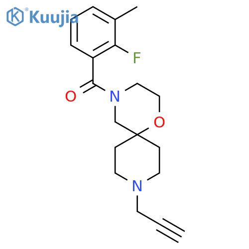 (2-Fluoro-3-methylphenyl)-(9-prop-2-ynyl-1-oxa-4,9-diazaspiro[5.5]undecan-4-yl)methanone structure