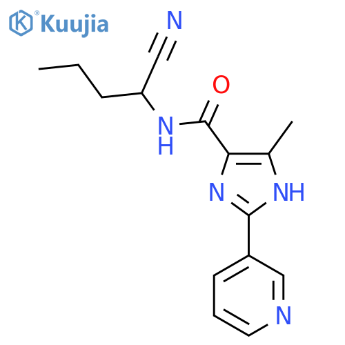 N-(1-Cyanobutyl)-5-methyl-2-pyridin-3-yl-1H-imidazole-4-carboxamide structure