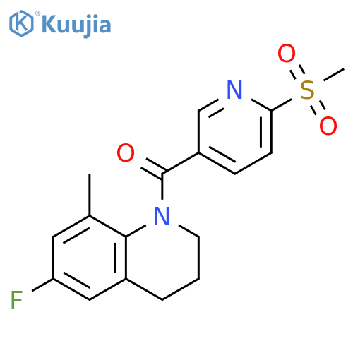 (6-Fluoro-3,4-dihydro-8-methyl-1(2H)-quinolinyl)[6-(methylsulfonyl)-3-pyridinyl]methanone structure