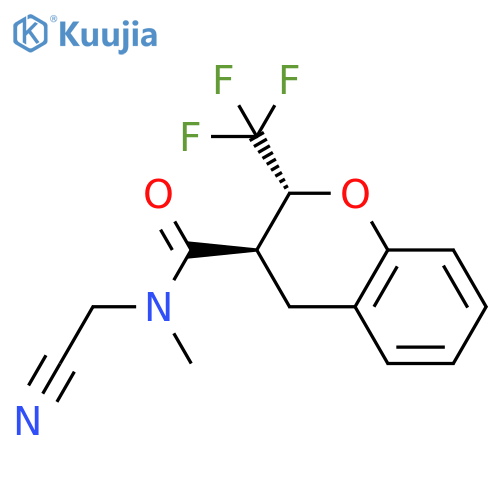 (2R,3R)-N-(Cyanomethyl)-N-methyl-2-(trifluoromethyl)-3,4-dihydro-2H-chromene-3-carboxamide structure