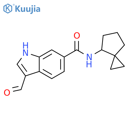 3-Formyl-N-spiro[2.4]heptan-7-yl-1H-indole-6-carboxamide structure
