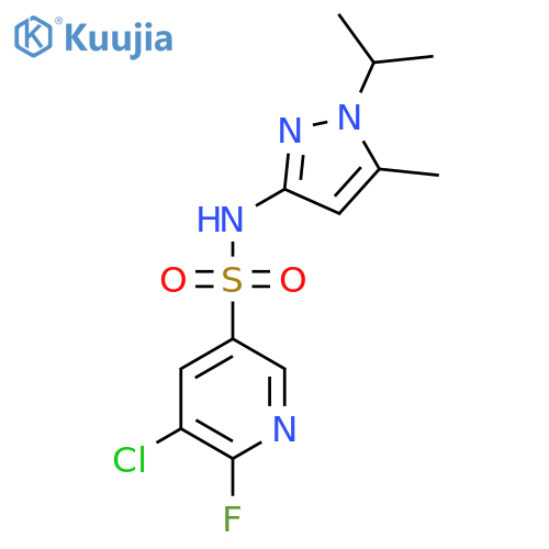 5-Chloro-6-fluoro-N-(5-methyl-1-propan-2-ylpyrazol-3-yl)pyridine-3-sulfonamide structure