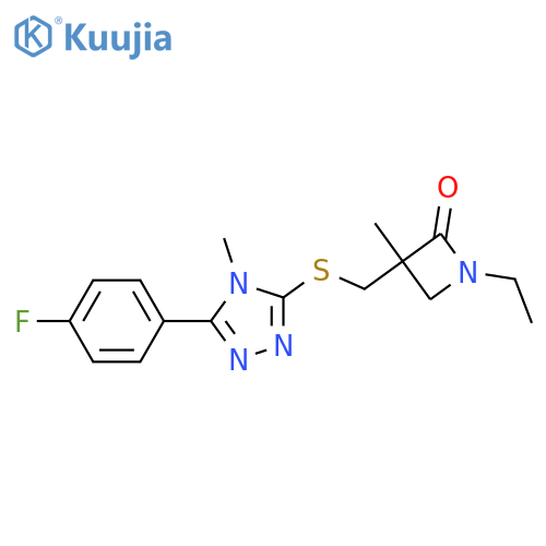 1-Ethyl-3-[[5-(4-fluorophenyl)-4-methyl-1,2,4-triazol-3-yl]sulfanylmethyl]-3-methylazetidin-2-one structure