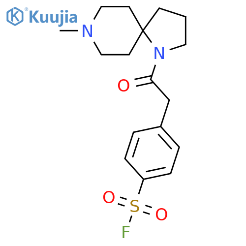 4-(2-{8-Methyl-1,8-diazaspiro[4.5]decan-1-yl}-2-oxoethyl)benzene-1-sulfonyl fluoride structure