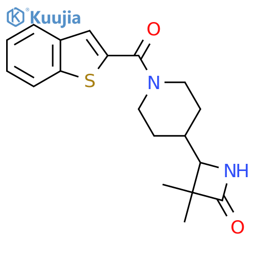 4-[1-(1-Benzothiophene-2-carbonyl)piperidin-4-yl]-3,3-dimethylazetidin-2-one structure