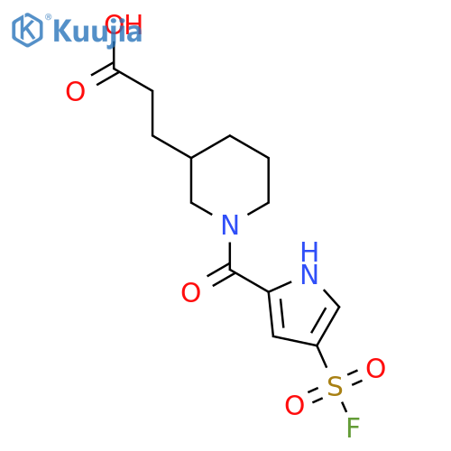 3-[1-(4-Fluorosulfonyl-1H-pyrrole-2-carbonyl)piperidin-3-yl]propanoic acid structure