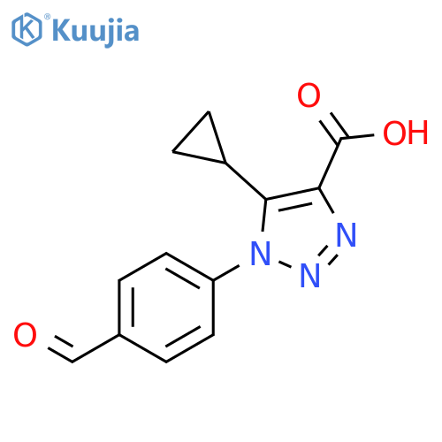 5-Cyclopropyl-1-(4-formylphenyl)-1H-1,2,3-triazole-4-carboxylic acid structure