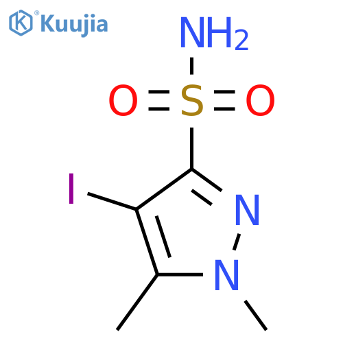 4-iodo-1,5-dimethyl-pyrazole-3-sulfonamide structure