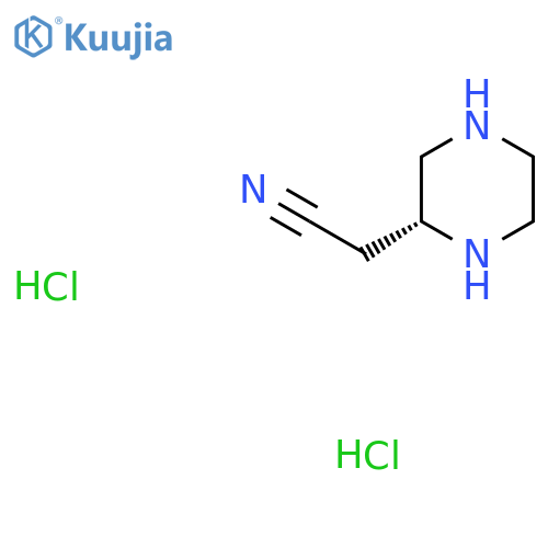 2-[(2R)-Piperazin-2-yl]acetonitrile dihydrochloride structure