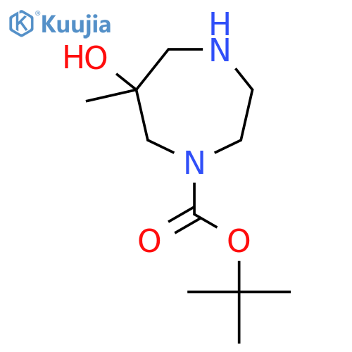 tert-butyl 6-hydroxy-6-methyl-1,4-diazepane-1-carboxylate structure