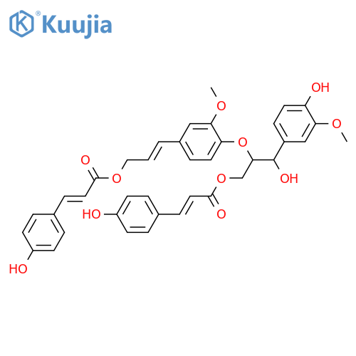 4,8'-Oxylign-7-ene-3,3',4',7',9,9'-hexol; (7E,7'R,8'S)-form, 3,3'-Di-Me ether, 9,9'-bis-O-(4-hydroxy-E-cinnamoyl) structure