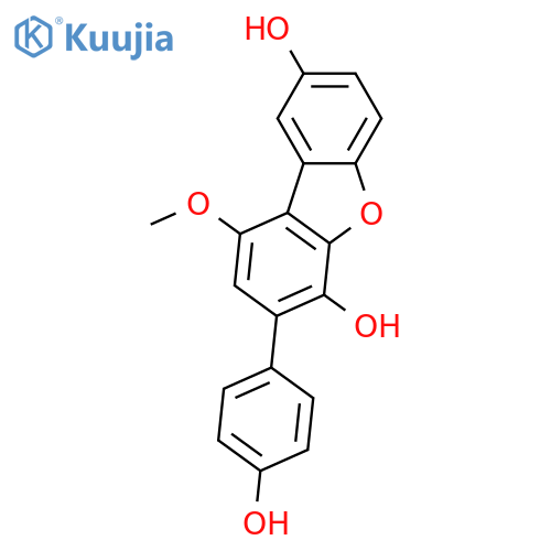 1,4,8-Trihydroxy-3-phenyldibenzofuran; 4'-Hydroxy, 1-Me ether structure
