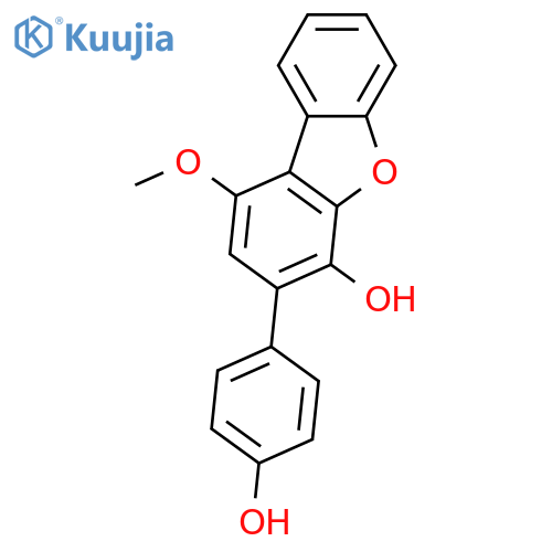 1,4-Dihydroxy-3-(4-hydroxyphenyl)dibenzofuran; 1-Me ether structure