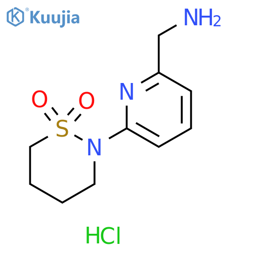 2-Pyridinemethanamine, 6-(tetrahydro-1,1-dioxido-2H-1,2-thiazin-2-yl)-, hydrochloride (1:2) structure