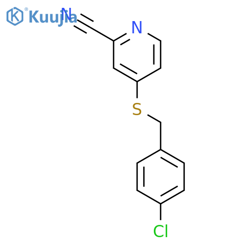 2-Pyridinecarbonitrile, 4-[[(4-chlorophenyl)methyl]thio]- structure