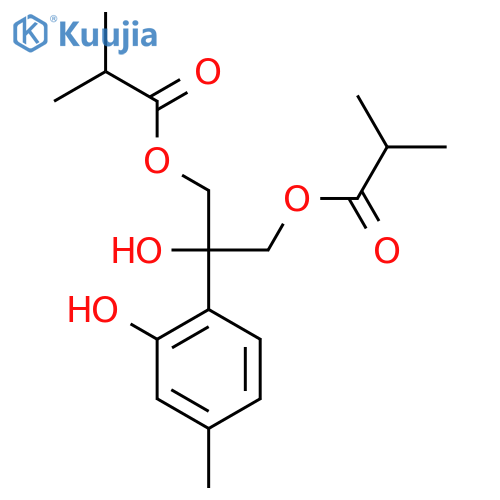 2-Hydroxy-2-(2-hydroxy-4-methylphenyl)-1,3-propanediyl bis(2-methylpropanoate) structure