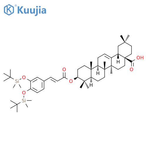 (3β)-3-[[(2E)-3-[3,4-Bis[[(1,1-dimethylethyl)dimethylsilyl]oxy]phenyl]-1-oxo-2-propen-1-yl]oxy]olean-12-en-28-oic acid structure