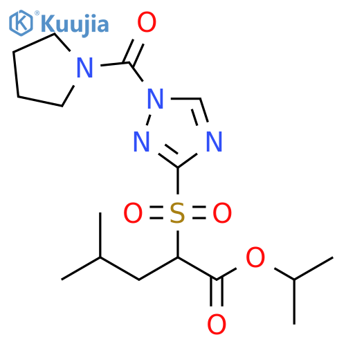 Pentanoic acid,4-methyl-2-[[1-(1-pyrrolidinylcarbonyl)-1H-1,2,4-triazol-3-yl]sulfonyl]-,1-methylethyl ester structure