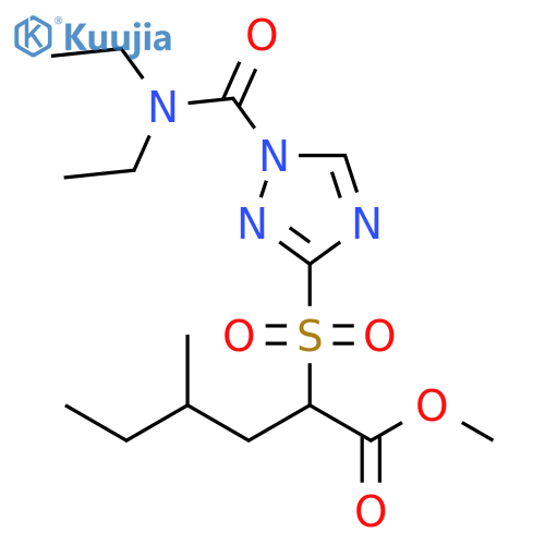 Hexanoic acid,2-[[1-[(diethylamino)carbonyl]-1H-1,2,4-triazol-3-yl]sulfonyl]-4-methyl-,methyl ester structure