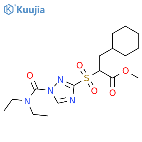 Cyclohexanepropanoic acid,a-[[1-[(diethylamino)carbonyl]-1H-1,2,4-triazol-3-yl]sulfonyl]-, methylester structure