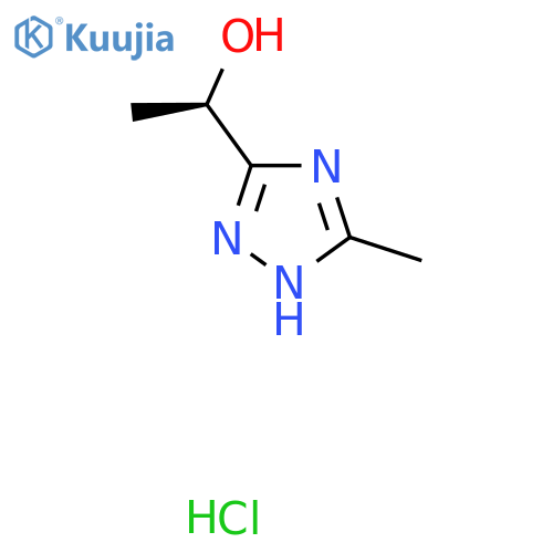 (1R)-1-(5-Methyl-1H-1,2,4-triazol-3-yl)ethanol;hydrochloride structure